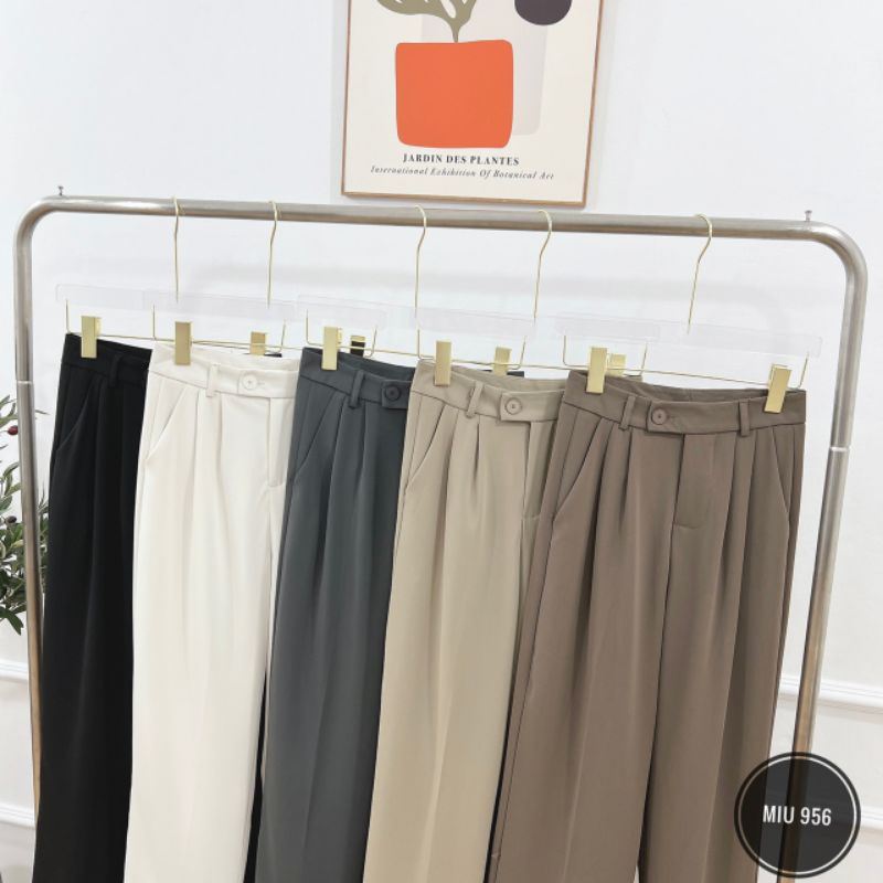 Quần vải ống suông khuy lệch hàng QCL1