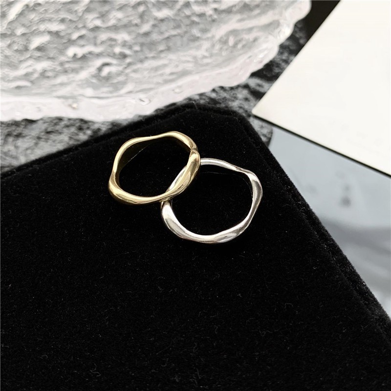 Nhẫn gợn sóng retro thời trang hàn quốc B0011