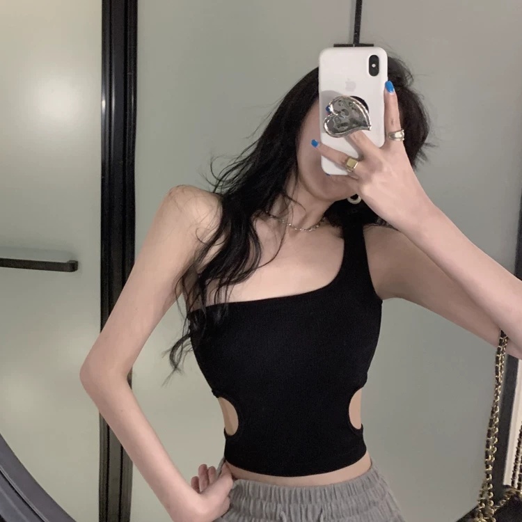 [Mã FAMARAL2 giảm 10K đơn 50K] Áo lệch vai chéo ngực khoét eo tăm lạnh attractive girl ALVKE26 | BigBuy360 - bigbuy360.vn