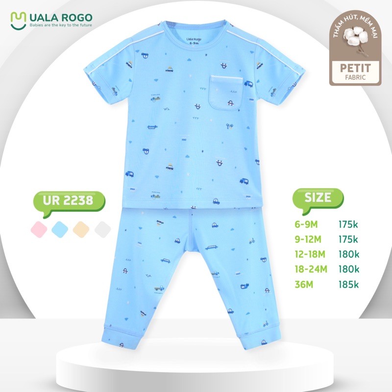 Bộ áo cộc quần dài ualarogo và mompa petit cho be trai bé gái