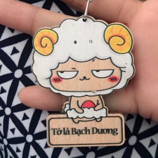 Móc khoá gỗ 12 cung hoàng đạo cute