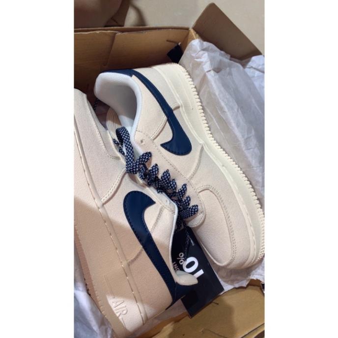 🌎 Giày thể thao air force 1 _nike bản vải màu be , Giày AF1 bản vải màu vàng kem cao cấp mới 2022 full box bill