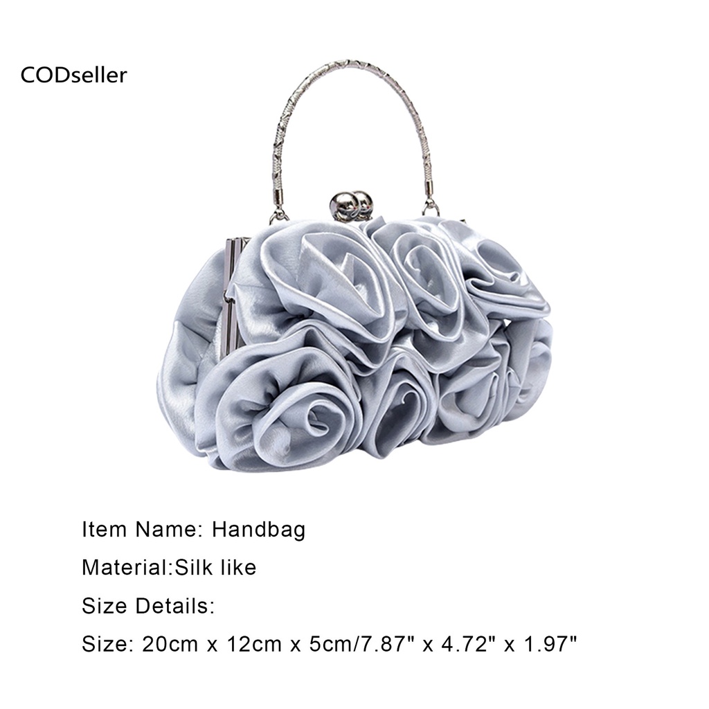 COD_ Faux Silk Handbag Women Chic Wedding Clutch Bag Trendy for Wedding Evening Party