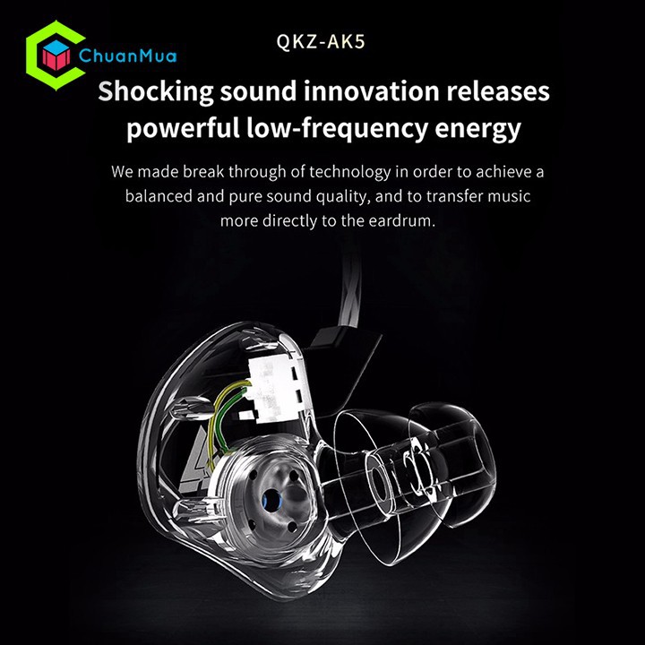 Tai nghe nhét tai Hifi QKZ AK5 khử tiếng ồn chất lượng cao với micro