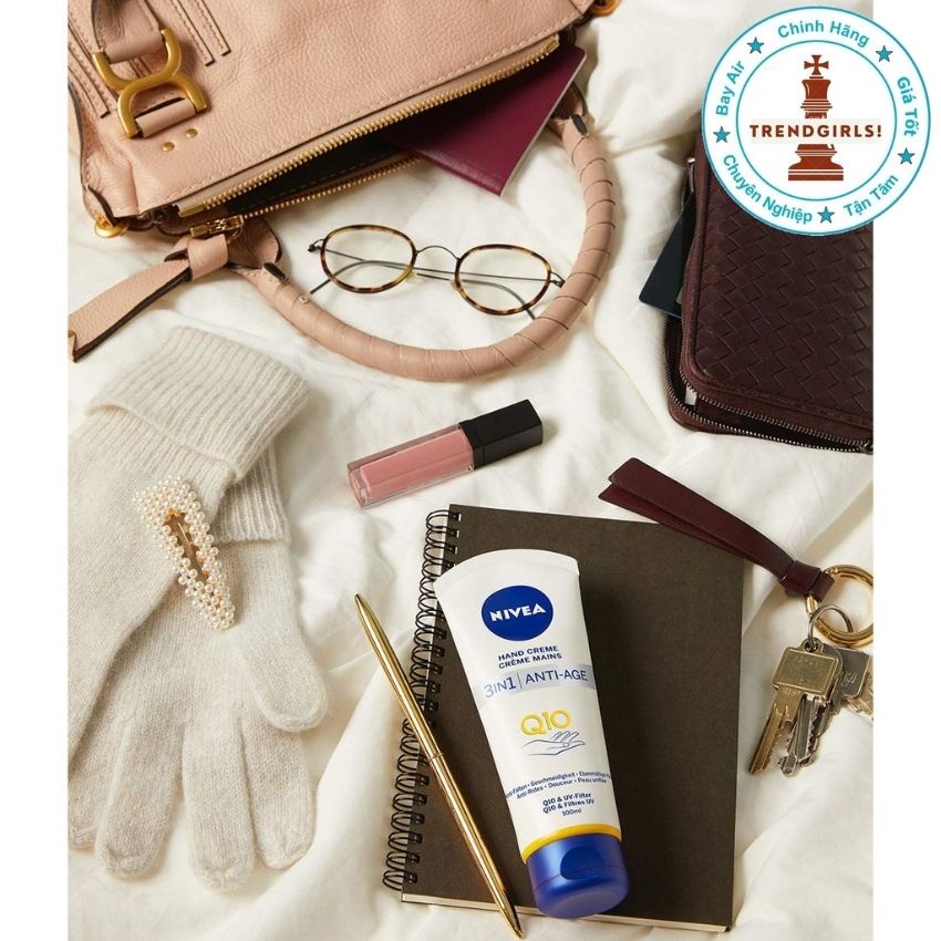 Kem tay NIVEA Q10 Hand Creme 3in1 Anti-Age 75ml Đức dưỡng da tay dưỡng ẩm làm mềm cho da tay khô