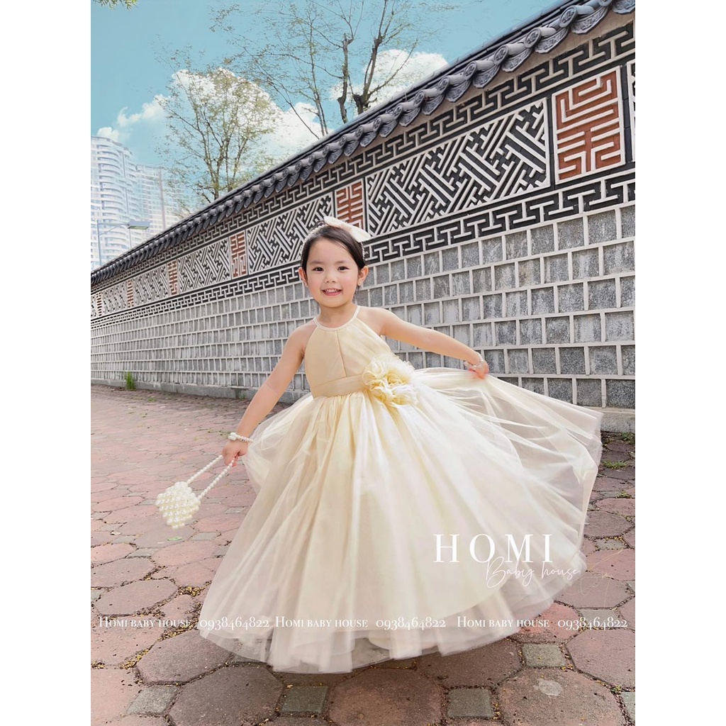 HOMI - Yếm hoa đá vàng cho bé gái Đầm công chúa Homi baby house