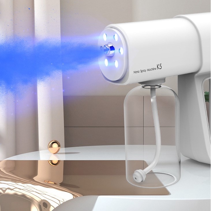 ⛑️CHÍNH HÃNG - BẢO HÀNH 12 THÁNG⛑️Súng Khử Khuẩn Phun Xịt Khử Sát Trùng Nano K5 Hàng Chuẩn In Laser 8 Mắt UV