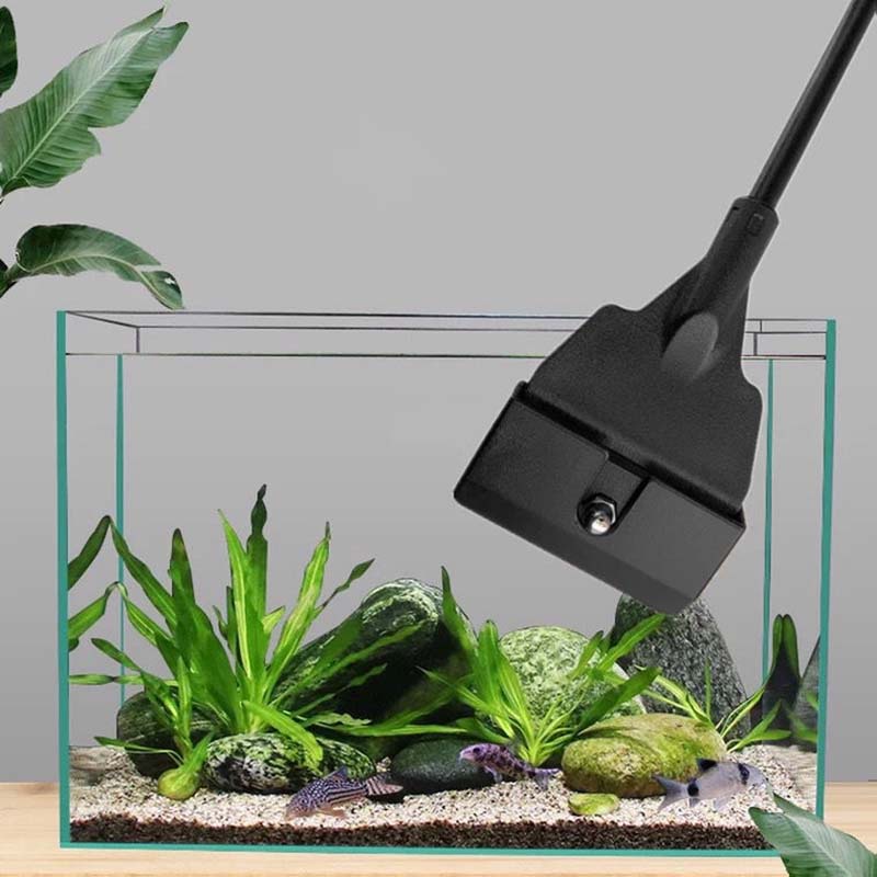 AQUARZOO Fish Tank Glass Scraper,Aluminum Magnesium Alloy Aquarium Scraper Cleaner Brush with 5 Blad
