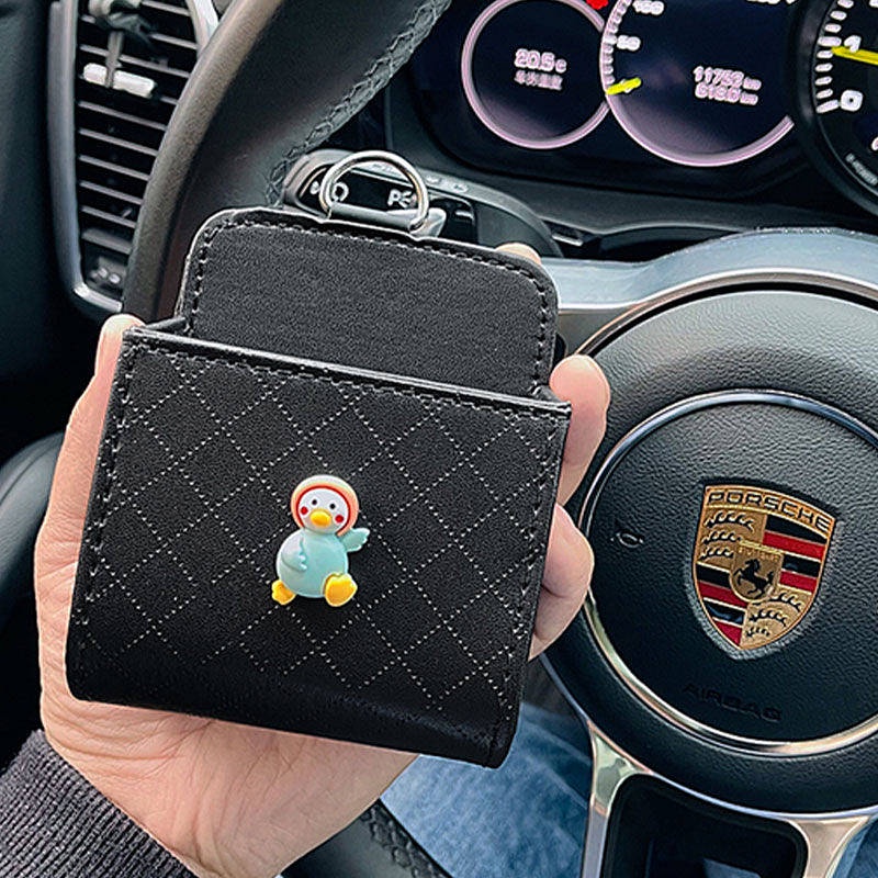 Hộp đựng đồ dùng/ điện thoại họa tiết hoạt hình treo lỗ thoát khí xe hơi kiểu dáng sáng tạo XFO6