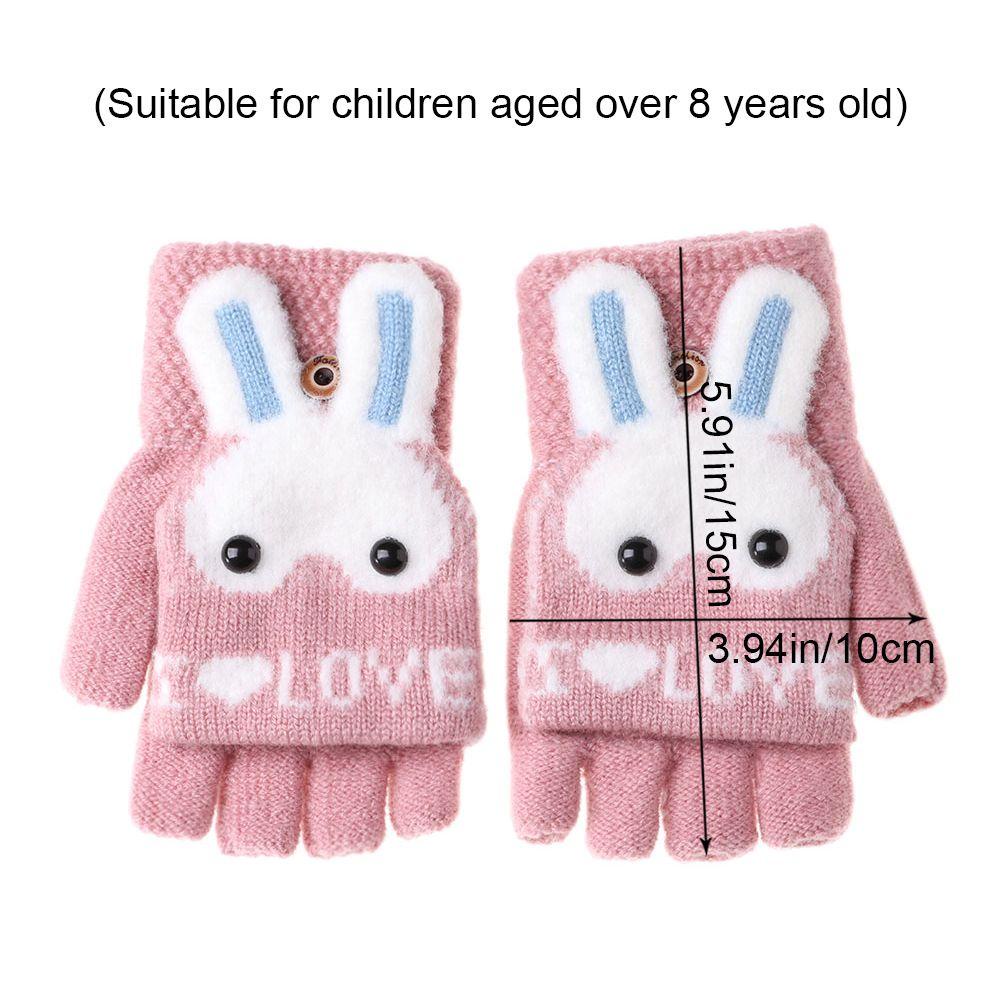 Găng Tay Dày Dặn Ấm Áp Kiểu Hoạt Hình Thỏ Đáng Yêu Cho Bé