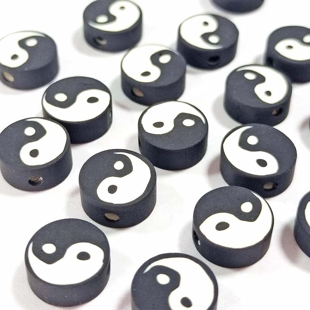 QQMALL Chuỗi Hạt 10mm Màu Trắng Đen Làm Vòng Tay / Vòng cổ / Bông Tai Mềm Mại