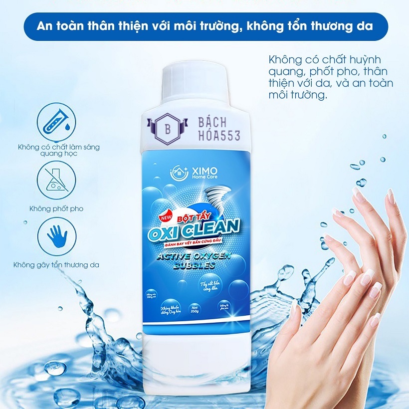 Bột tẩy vết bẩn đa năng Oxi Clean Home Ximo 350g - Tẩy vết bẩn, nấm mốc, ố vàng, khử khuẩn an toàn