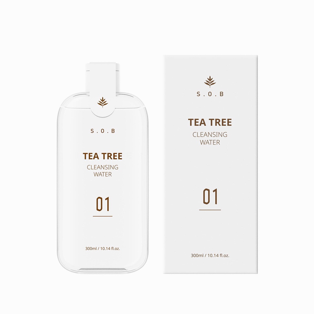 Nước tẩy trang làm sạch giảm mụn S.O.B Tea Tree Cleansing Water 300ML