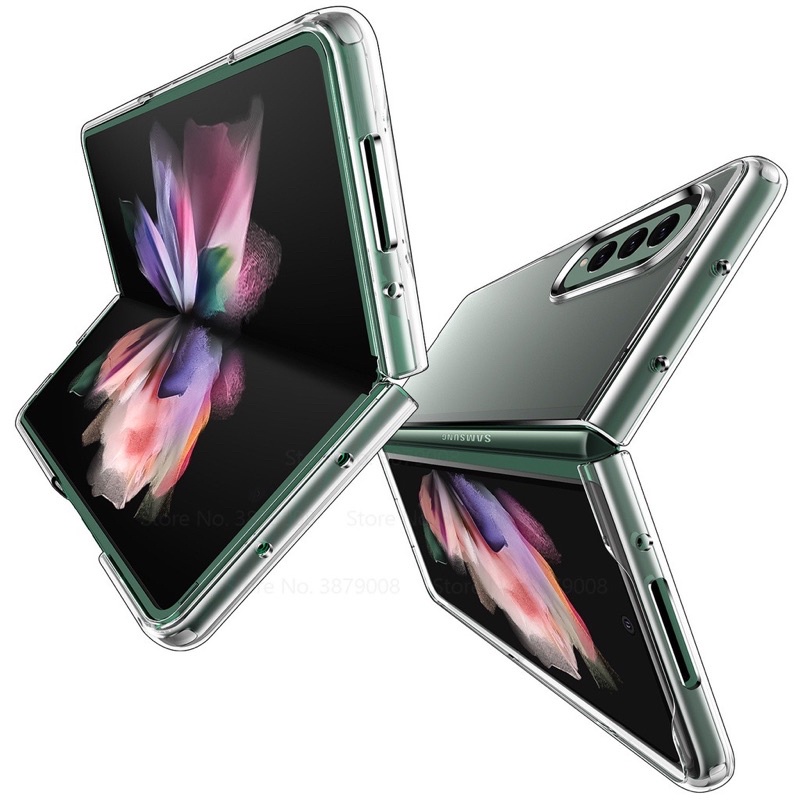 Ốp lưng 2 mảnh trong suốt cho Samsung Z Fold 3 5G chống sốc không ố màu cao cấp