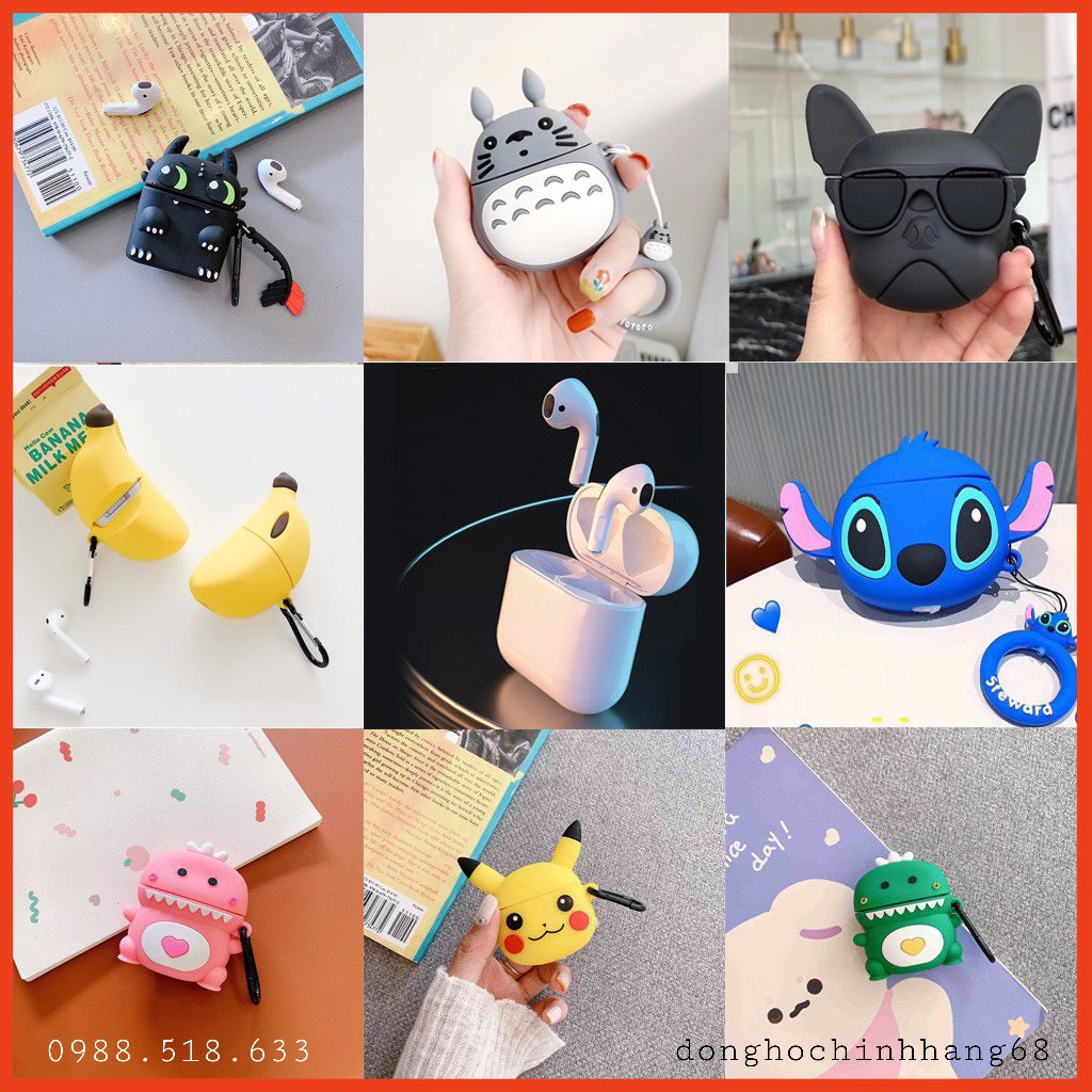 Vỏ Bảo Vệ Case Đựng Tai Nghe Airpod 1/2 / Airpod Pro Dùng Chung Cho i7/i11/ i12/ Silicon Loại Xịn Hàng Cao Cấp
