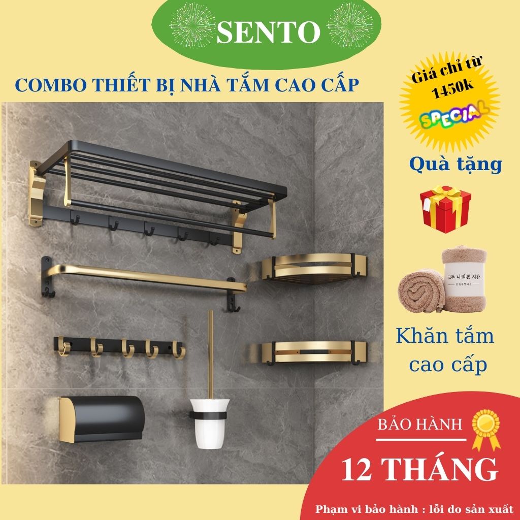 Thiết bị nhà tắm nhà vệ sinh cao cấp SENTO combo đồ dùng nhà vệ sinh phòng tắm thông minh ST22