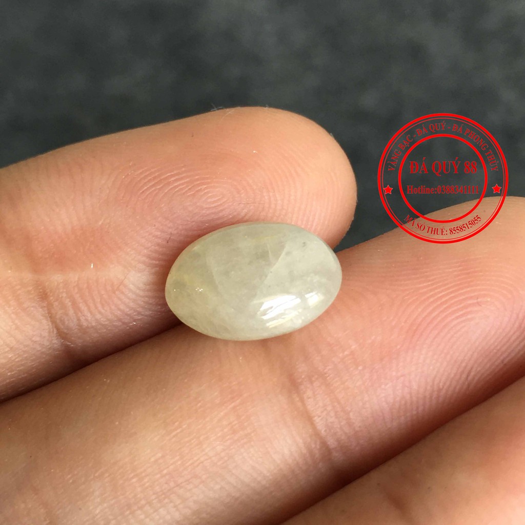 Viên Đá Saphia Trắng Tự Nhiên Mài Sống Chất Ngọc Đẹp Size 6,75ct, Mặt Nhẫn, Mặt Dây Chuyền