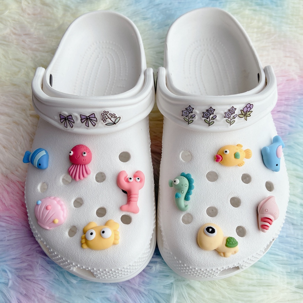 Bộ 10 Phụ Kiện Nút Giày Diy Chuyên Dụng#Phim Hoạt Hình Đại Dương Thực Phẩm