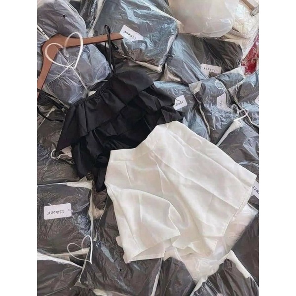 SET ÁO 2 DÂY 3 TẦNG KÈM QUẦN CHUN LƯNG