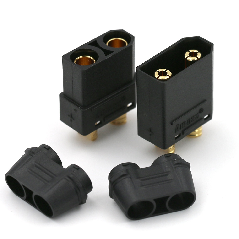 Bộ 4 Đầu Nối Pin Amass XT90 Mạ Vàng 4.5mm Cho Pin Mô Hình Điều Khiển Từ Xa