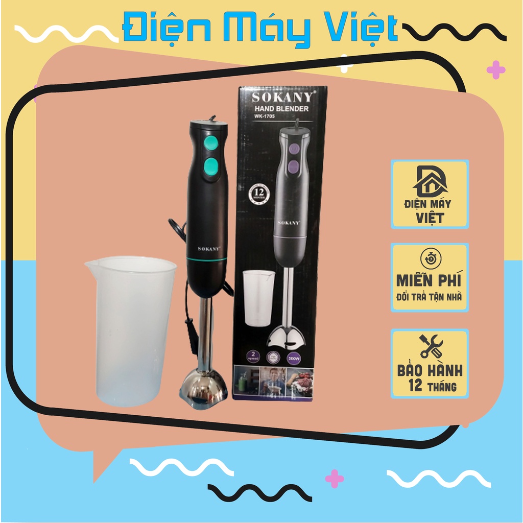 [Bảo Hành 24 tháng] Máy xay đa năng Sokany HB230A đa năng, Máy xay cầm tay cao cấp HB230A cao cấp