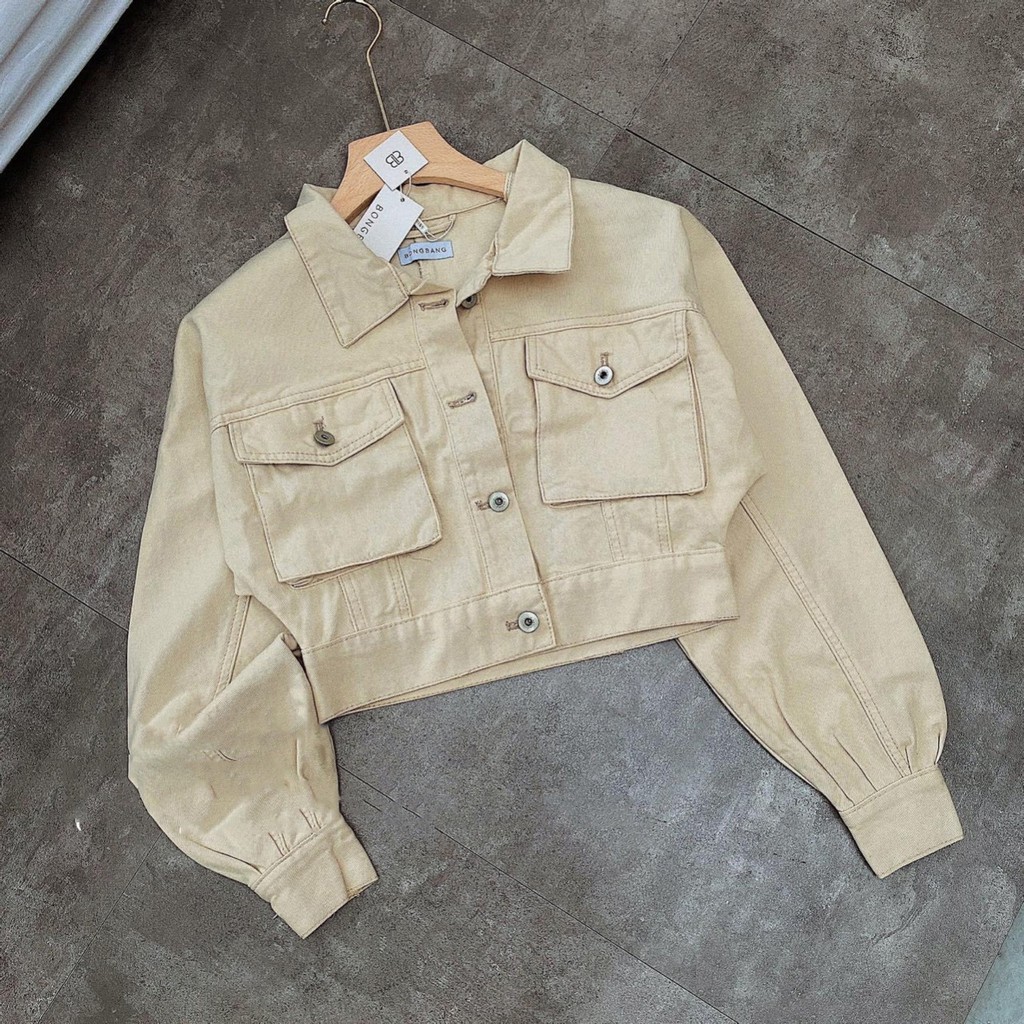 [Sỉ] Áo Khoác Jean Nữ Dáng Lửng Túi Hộp 5 Màu form cánh dơi cao cấp Chiwawa shop