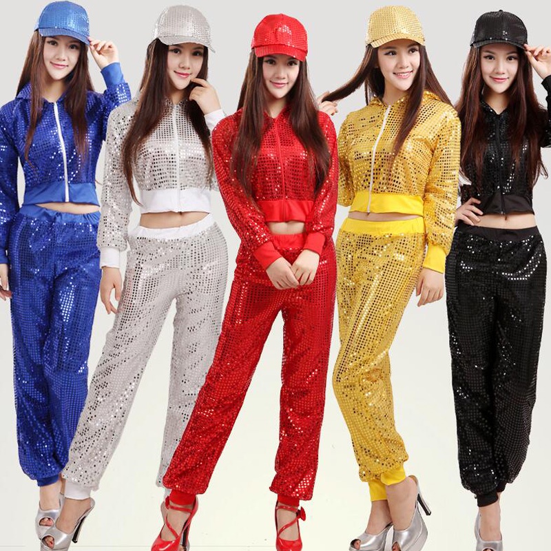 Bộ Áo + Quần + Mũ Đính Kim Sa Phong Cách Hip Hop Hiện Đại Cho Người Lớn Và Trẻ Em