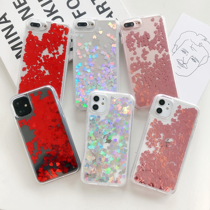 Ốp điện thoại silicon kim tuyến cát chảy cho Iphone 12 11 Pro Max Mini X XR XS Max 8 7 Plus + SE 2020