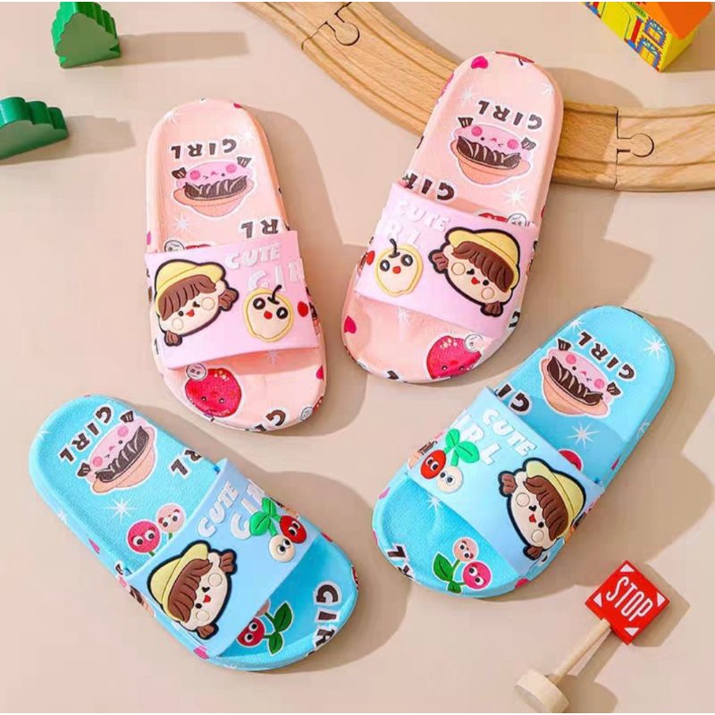 Dép quai ngang, dép 3D hình Cô Gái cute girl cho bé