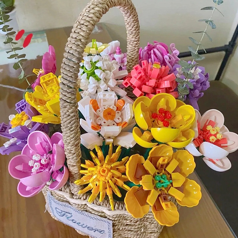 Khối Lắp Ráp Hoa Hồng 3D DIY Sáng Tạo