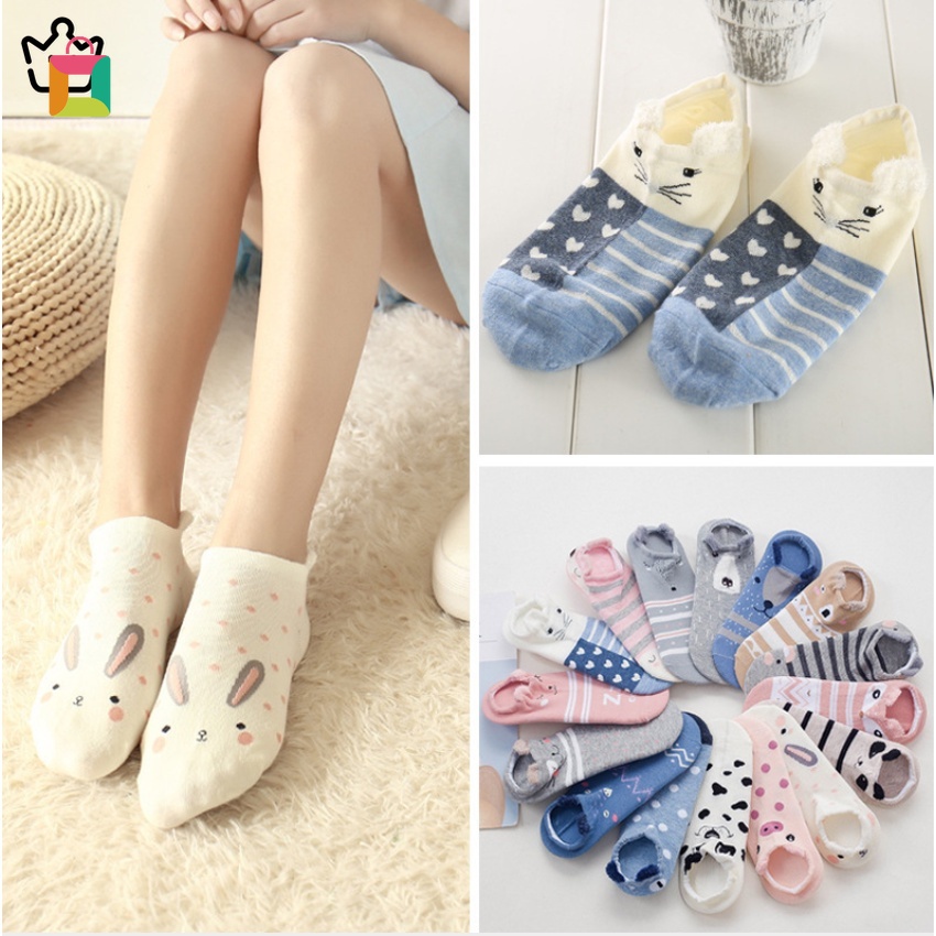 Vớ in hình mèo dễ thương phong cách Hàn Quốc cho nữ YIYUE