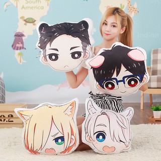 Yuri!!! Gối Nhồi Bông Hình Đầu Victor Nikiforov Katsuki Yuri Dễ Thương