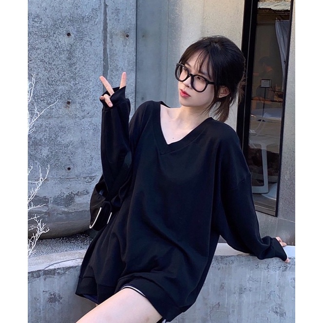 Áo kiểu cotton tay dài trơn | BigBuy360 - bigbuy360.vn