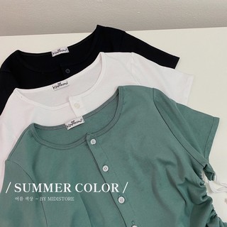 Áo Croptop cúc rút eo