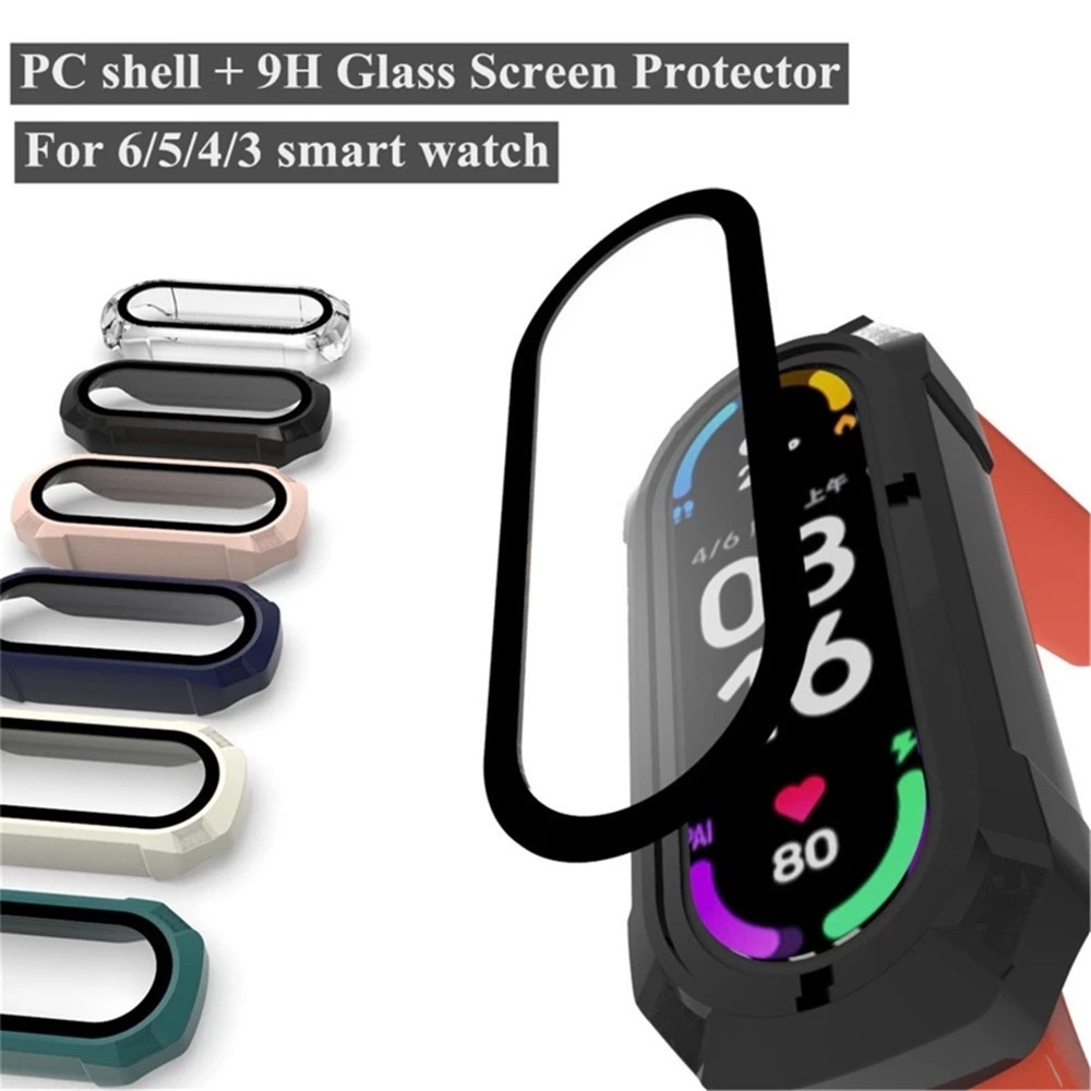 Set Miếng Dán Màn Hình + Ốp Lưng Nhựa PC + Miếng Dán Màn Hình Cho Xiaomi Mi Band 7/6/5/4/3