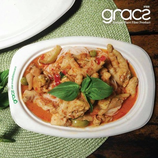 50 dĩa oval bã mía thái lan 6.5 inch - thương hiệu gracz