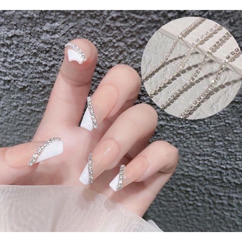 Dây xích đá gắn móng tay trang trí Nail