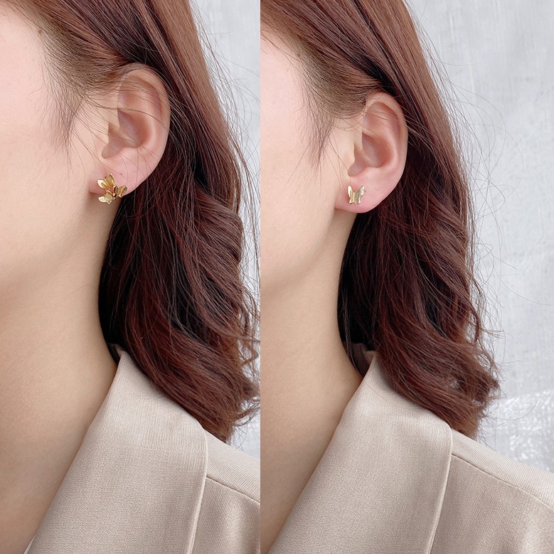 Bông tai hình bướm mạ vàng phong cách đơn giản nữ tính ANNIE D96