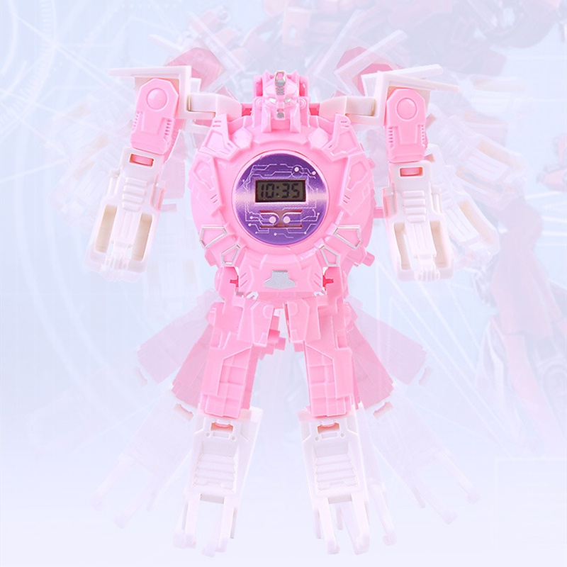 Đồng Hồ Điện Tử Biến Hình Robot Hoạt Hình Cho Bé
