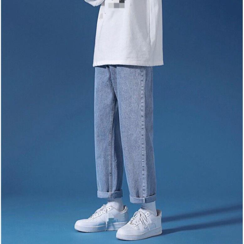 Quần jean nam ANYOUNG quần jean ống rộng đen xám trầm chất jeans mềm dày dặn xu hướng 2025 QD08 | BigBuy360 - bigbuy360.vn