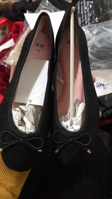 Giày bệt đen da lộn H&M xuất xịn