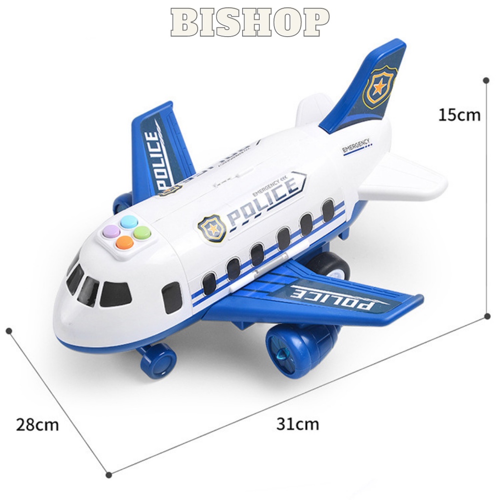 Máy Bay Đồ Chơi Mô Hình Có Bánh Xe Cỡ Lớn Cho Bé Tặng Kèm 2 Ô tô BAZUKO DC008