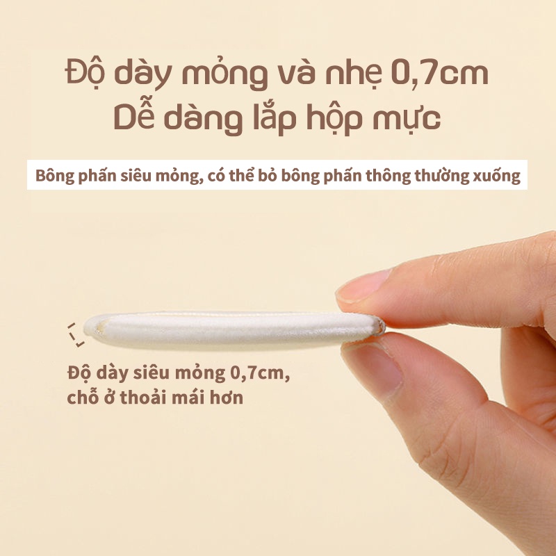 Bông phấn trang điểm hai mặt siêu mỏng hình vuông an toàn tiện dụng