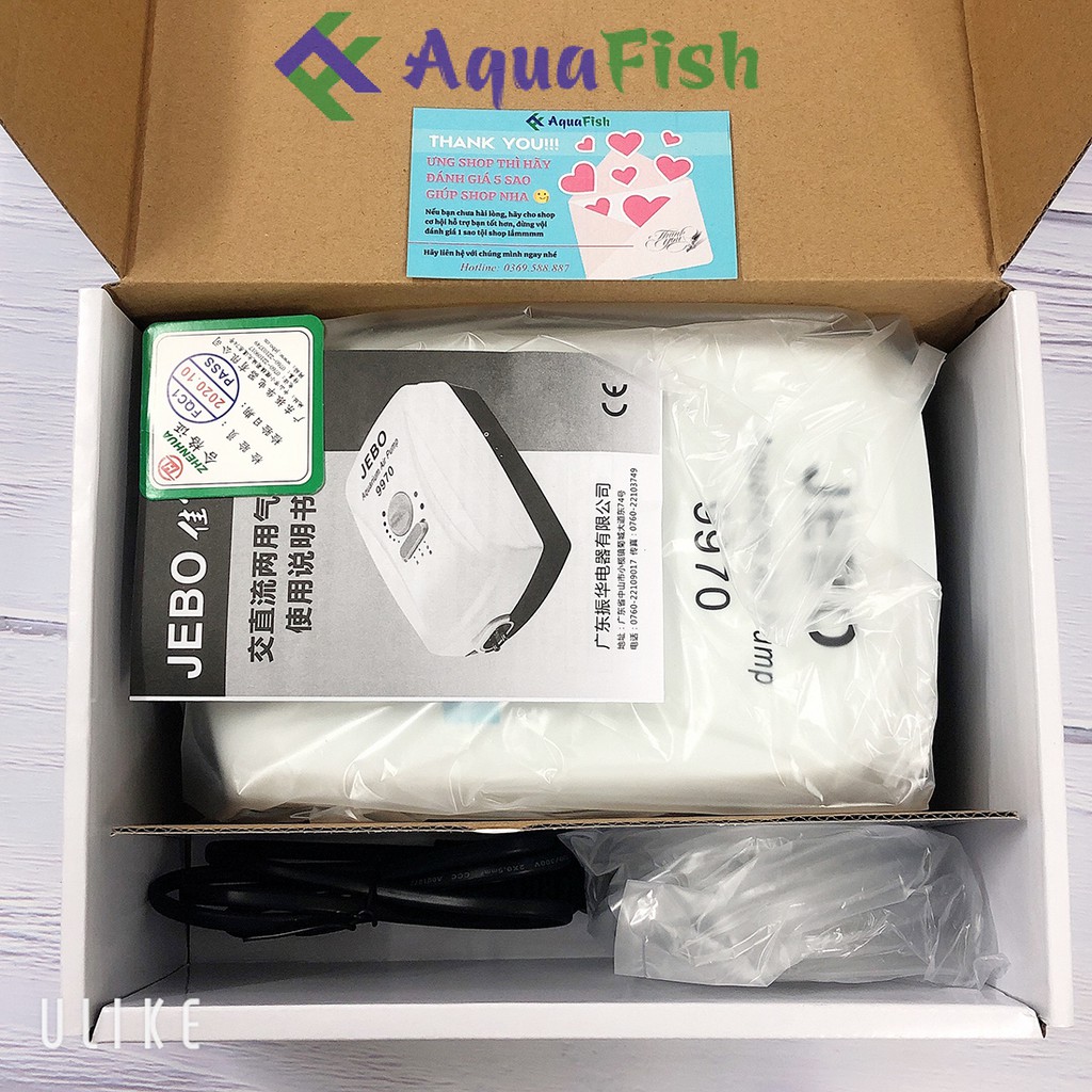 Máy Sủi Tích Điện JEBO 9970 (máy sủi khí tích điện 2 vòi chạy êm tặng kèm 2 bộ dây và quả sủi, tích điện lên đến 35h))