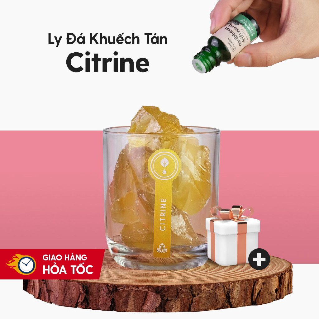 Bộ Đá Khuếch Tán Tinh Dầu Pha Lê Citrine HENY GARDEN Tạo Mùi Hương Nhẹ Nhàng Thay Thế Máy Xông