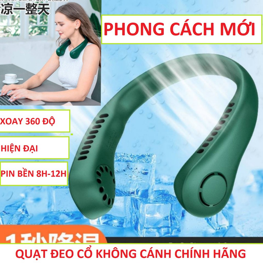 Quạt mini đeo cổ không cánh Jiusulife FA12 - Biên độ thổi rộng 360 độ, kết cấu dẫn gió dốc nghiêng tạo cảm giác mát mẻ