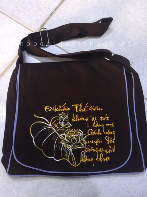 TÚI ĐI CHÙA # Túi Thêu Thư Pháp Cở Lớn