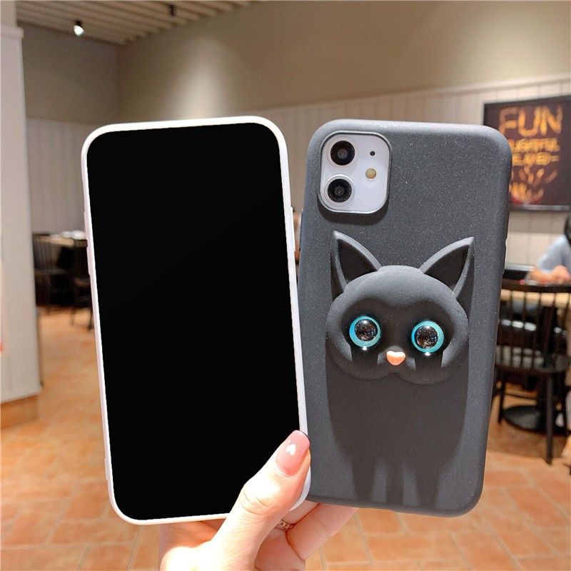 Ốp Điện Thoại tpu Mềm Hình Mèo Trắng Đen Cho iphone 14 15 13 12 11 pro max mini 6 6s 7 8 plus se 2020 se2 x xr xs max