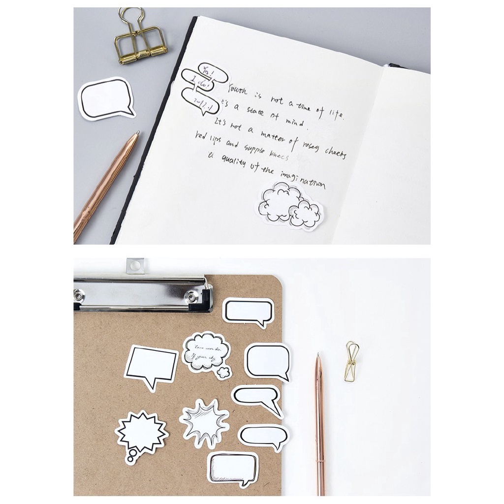 Set 45 Miếng Dán Trang Trí Sổ Tay/Nhật Ký Hình Bong Bóng Dễ Thương DIY