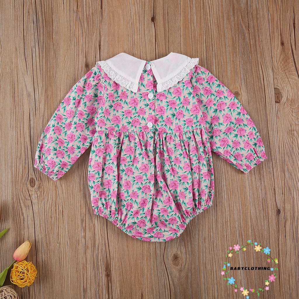 Set Áo Liền Quần Và Nón Họa Tiết In Hoa Đáng Yêu Cho Bé